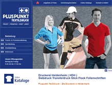 Tablet Screenshot of pluspunkt-textildruck.de